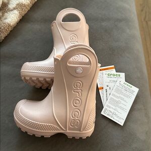 CROCS Kids Beige Rain Boots